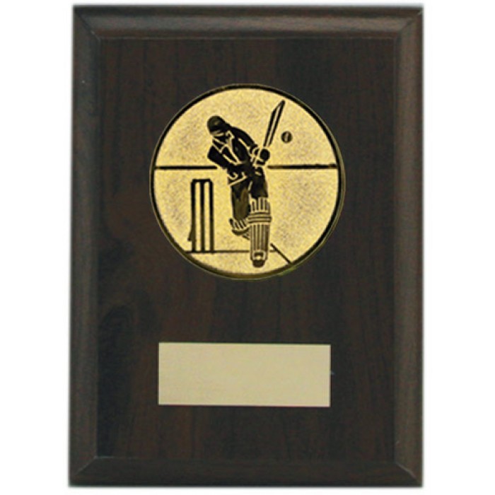 Budget wooden cricket plaque 5'' 